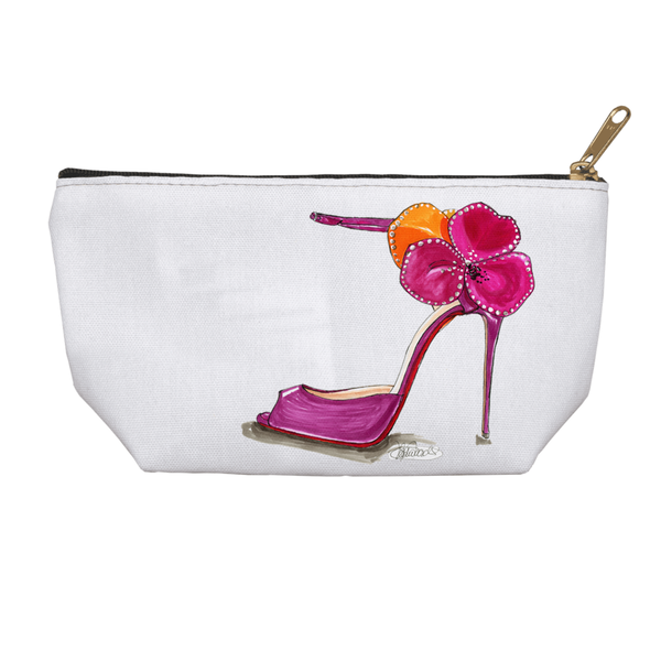 Pink Satin Rose Sandal Accessory Pouches - A Wincy Glass N Design