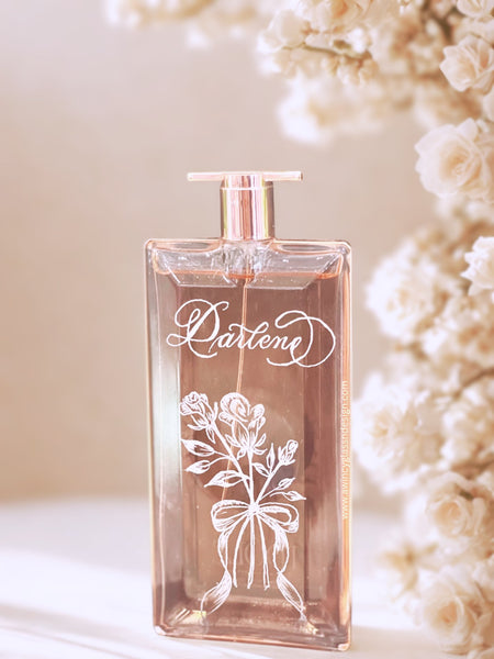 Perfume Bottle Engraving with Florals