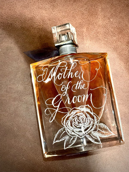 Perfume Bottle Engraving with Florals