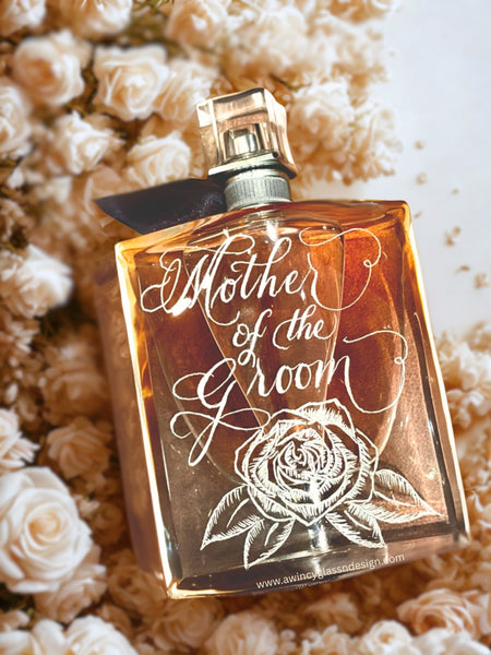Perfume Bottle Engraving with Florals