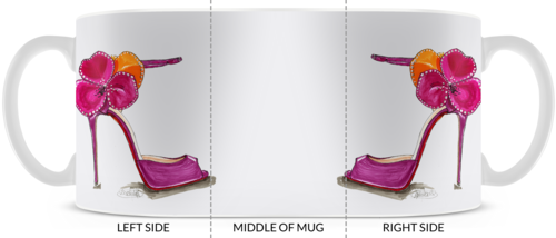 Pink Satin Rose Sandal Mug - A Wincy Glass N Design