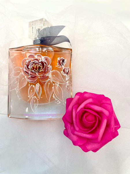 Wild Rose Hand Painted Perfume Bottle for brides, bridesmaids, mother-of-the-bride, 
mother-of-the-groom and bridal gifts
