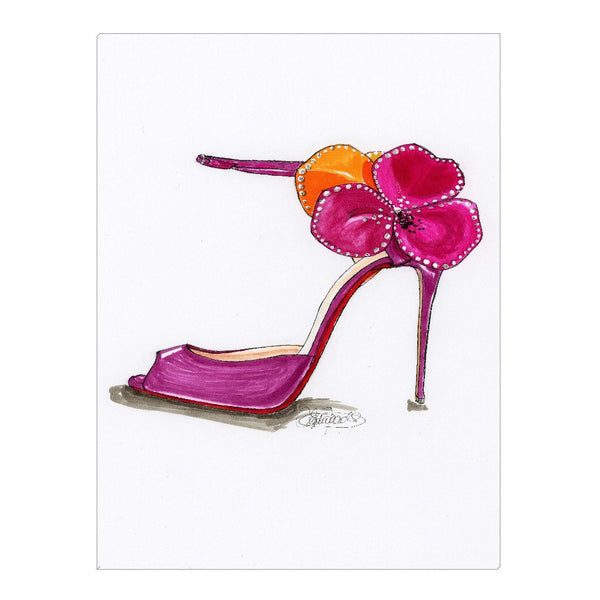 Pink Satin Rose Sandal Canvas Wrap - A Wincy Glass N Design