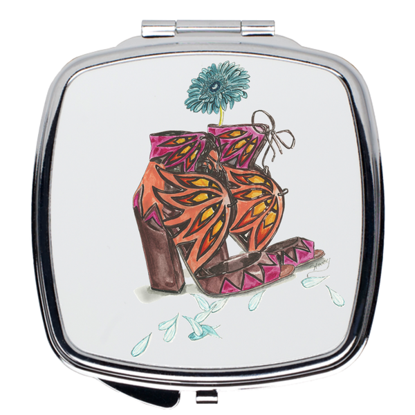 Sandals N Daisy Petals Compact Mirrors - A Wincy Glass N Design