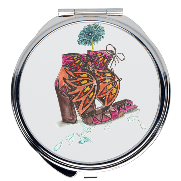 Sandals N Daisy Petals Compact Mirrors - A Wincy Glass N Design