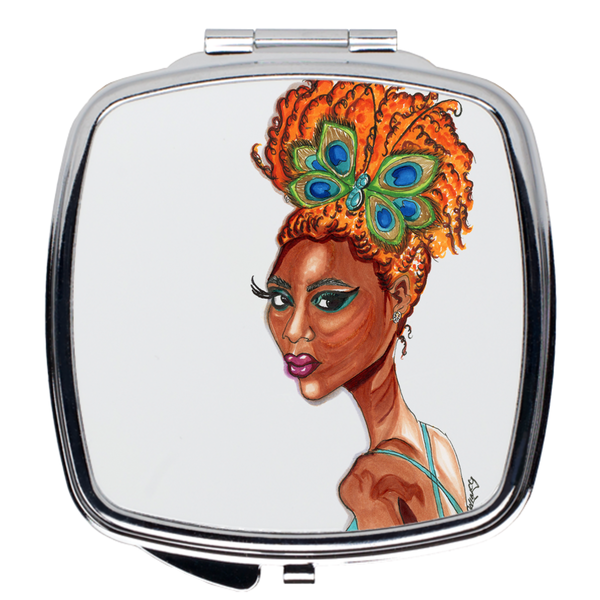 Peacock Butterfly Pinup Compact Mirrors - A Wincy Glass N Design