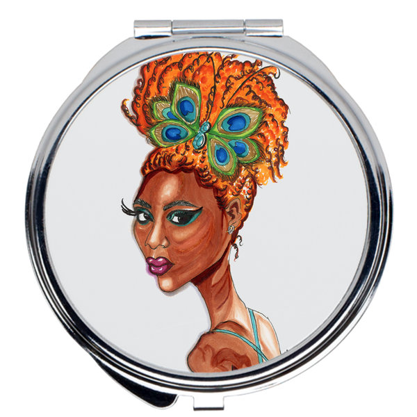 Peacock Butterfly Pinup Compact Mirrors - A Wincy Glass N Design