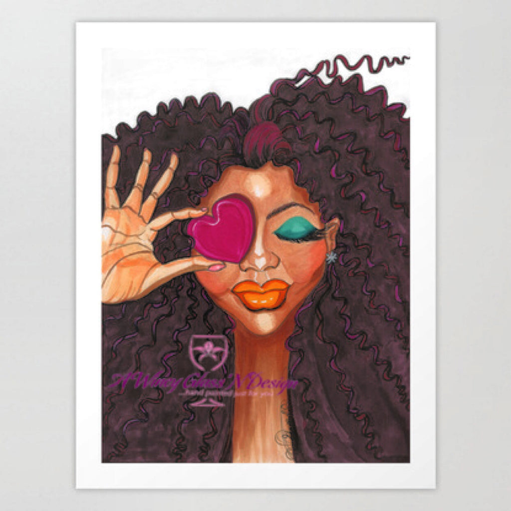 Loving Me Fashion Illustration Art Print - A Wincy Glass N Design