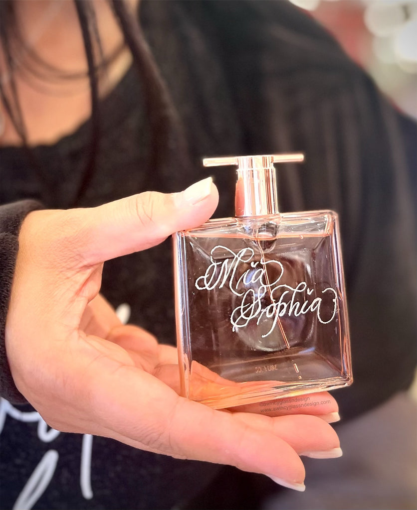 Bottle Painting AND Engraved Personalized Fragrance Cologne 