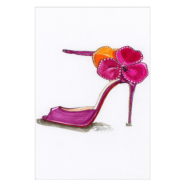 Pink Satin Rose Sandal Canvas Wrap - A Wincy Glass N Design