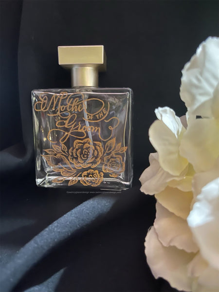 Perfume Bottle Engraving with Florals