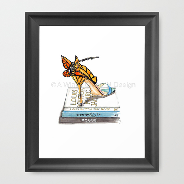 Butterfly Wing Sandal Fashion Illustration Art Print - A Wincy Glass N Design