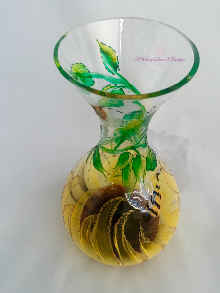 Sunflower Hand Painted Glasses & Decanter Set - A Wincy Glass N Design