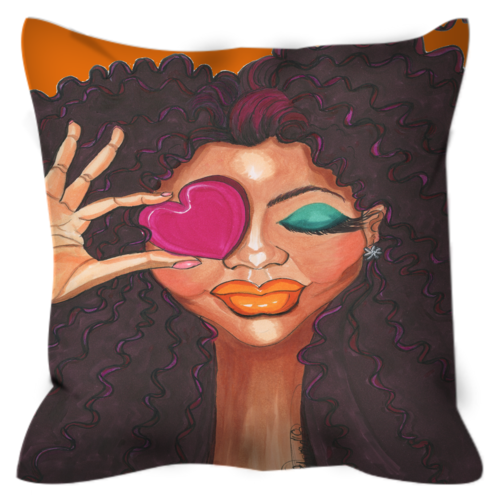 Loving Me Throw Pillow - A Wincy Glass N Design