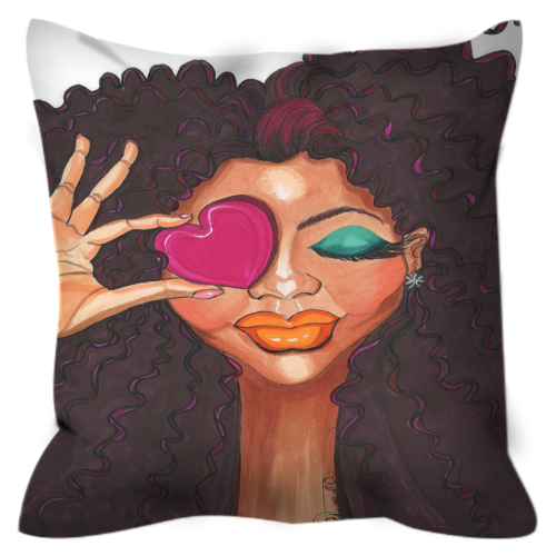 Loving Me Throw Pillow - A Wincy Glass N Design