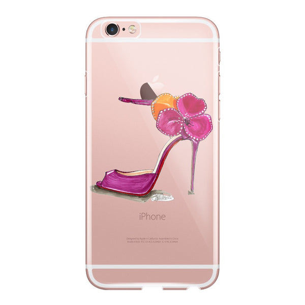 Pink Satin Rose Sandal Fashion Illustration Phone Case - A Wincy Glass N Design