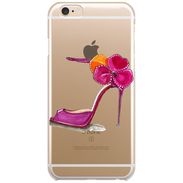 Pink Satin Rose Sandal Fashion Illustration Phone Case - A Wincy Glass N Design