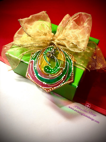 PRE-ORDER: Assorted Color Circles Hand Painted Glass Ornament Set - A Wincy Glass N Design