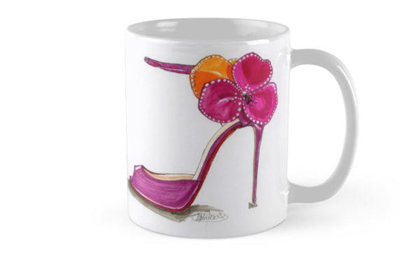 Pink Satin Rose Sandal Mug - A Wincy Glass N Design